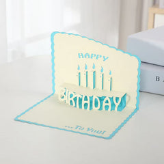 3D Birthday Card with Envelope 13x15.5cm Blue