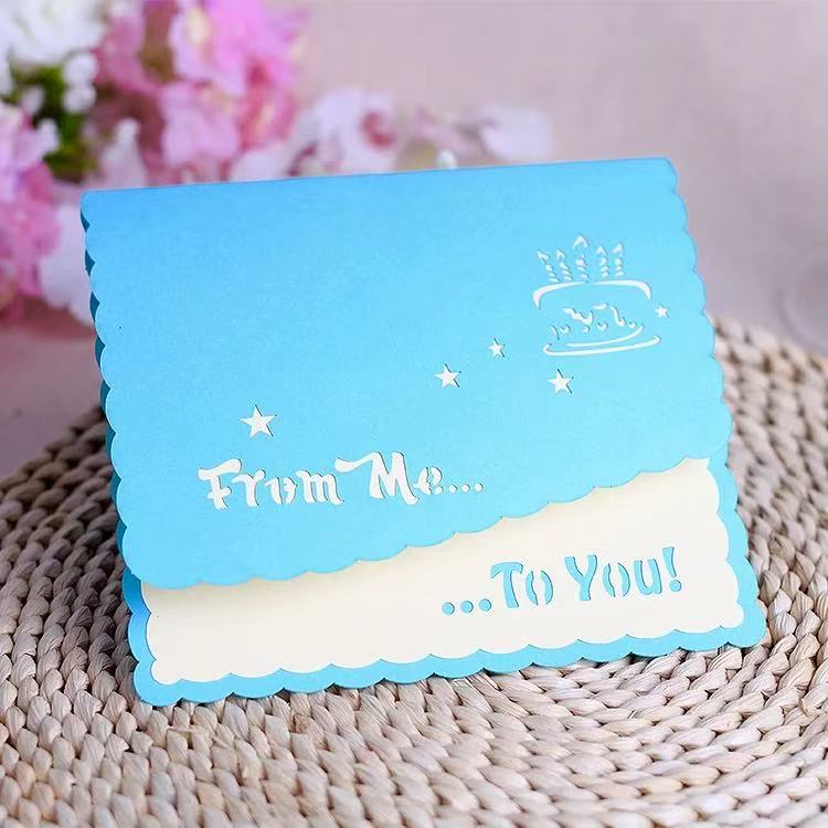 3D Birthday Card with Envelope 13x15.5cm Blue