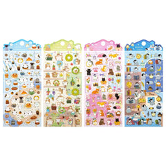 Cute Animal PVC Waterproof Stickers Assorted