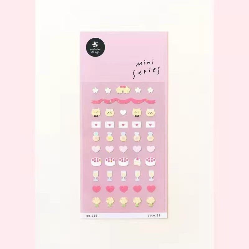 Mini Bear and Cake Paper Sticker