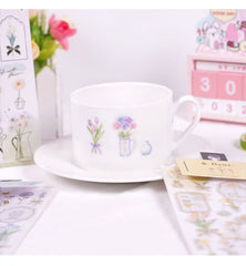 BLOOMING FLOWERS PVC Waterproof Sticker 2 sheets Assorted