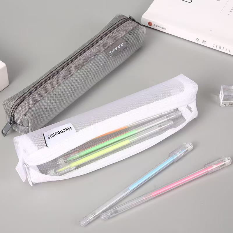 Square Mesh Pencil Case 4x3.5x20cm