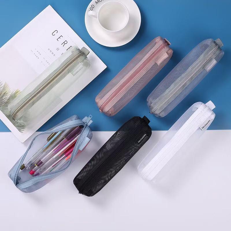 Square Mesh Pencil Case 6x6x20cm