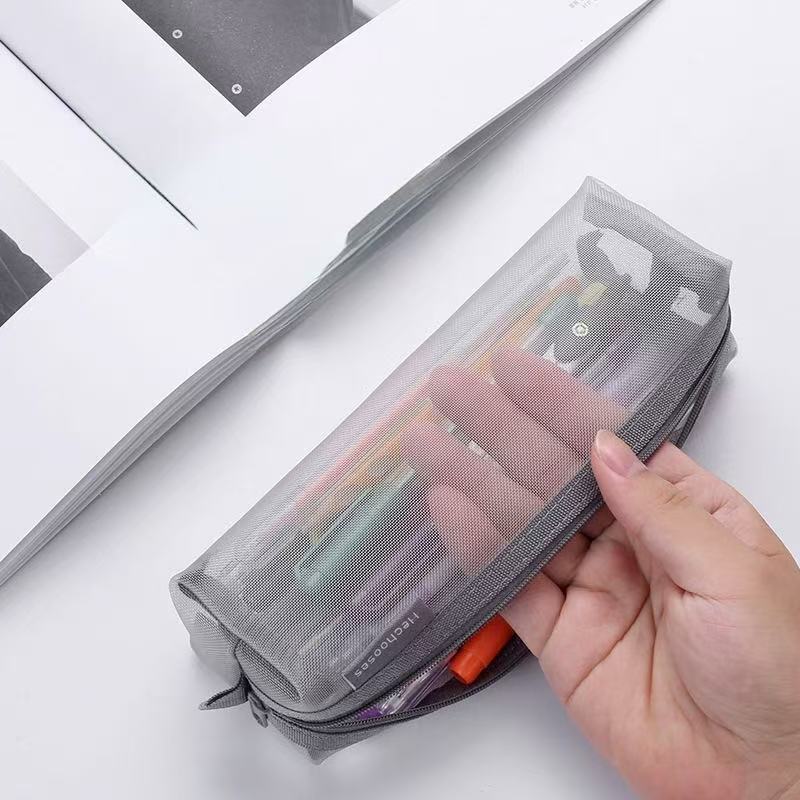 Square Mesh Pencil Case 6x6x20cm
