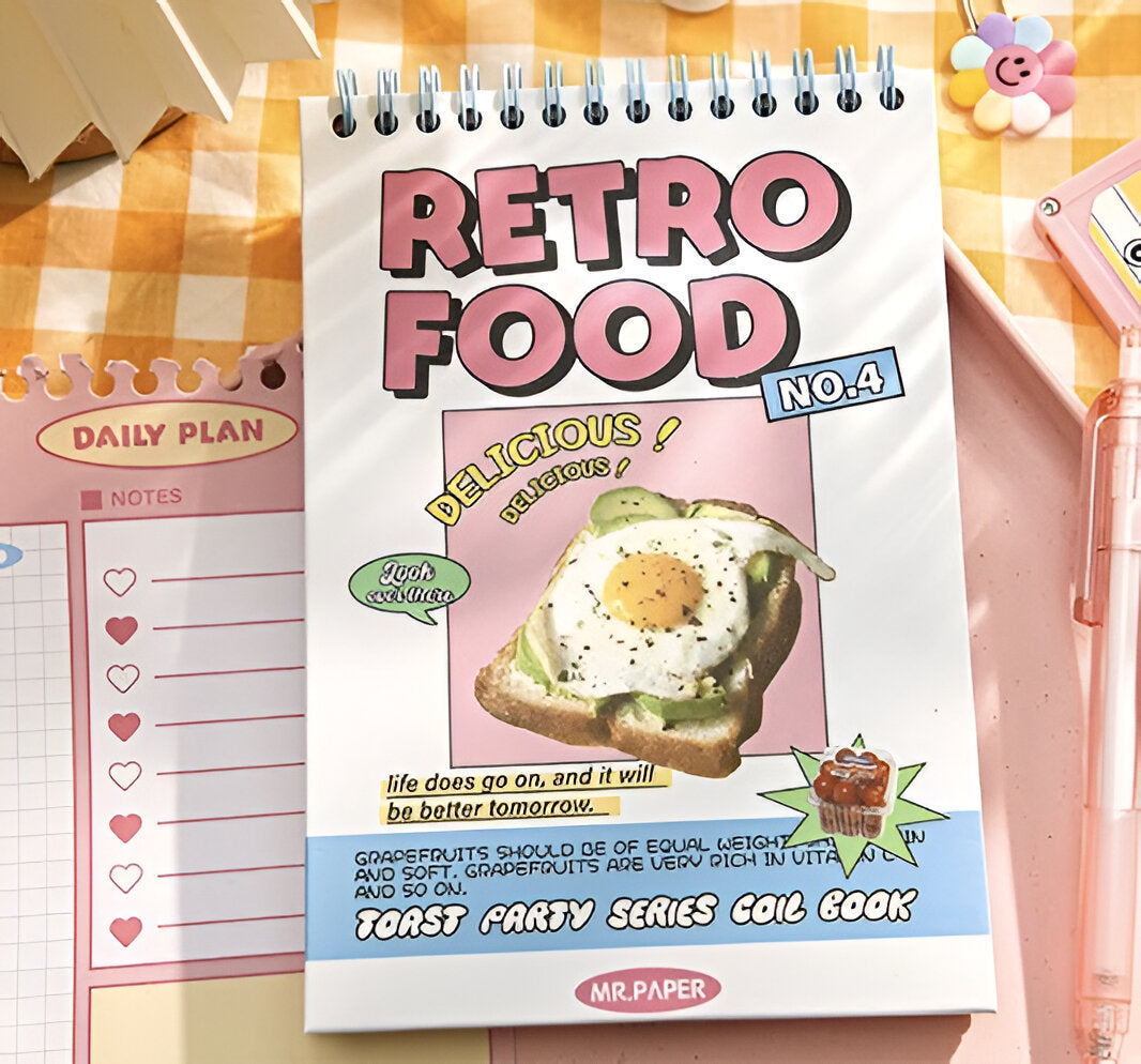 Mr. Paper Coil Notebook Daily Plan 127*188mm Retro Food