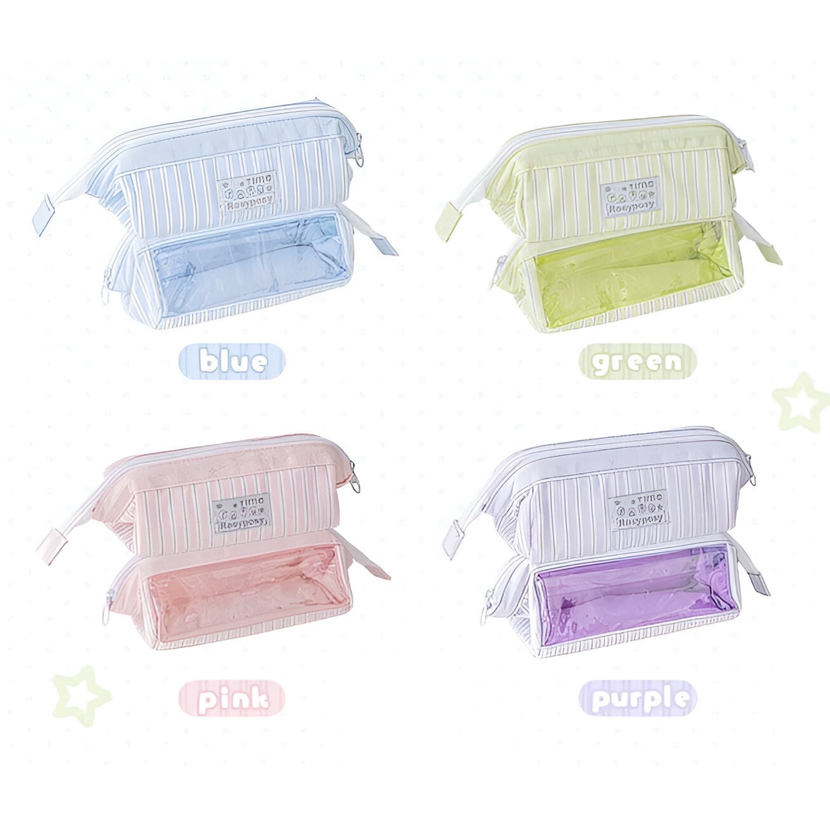 Rosyposy Wide-Opening Pencil Case-Purple