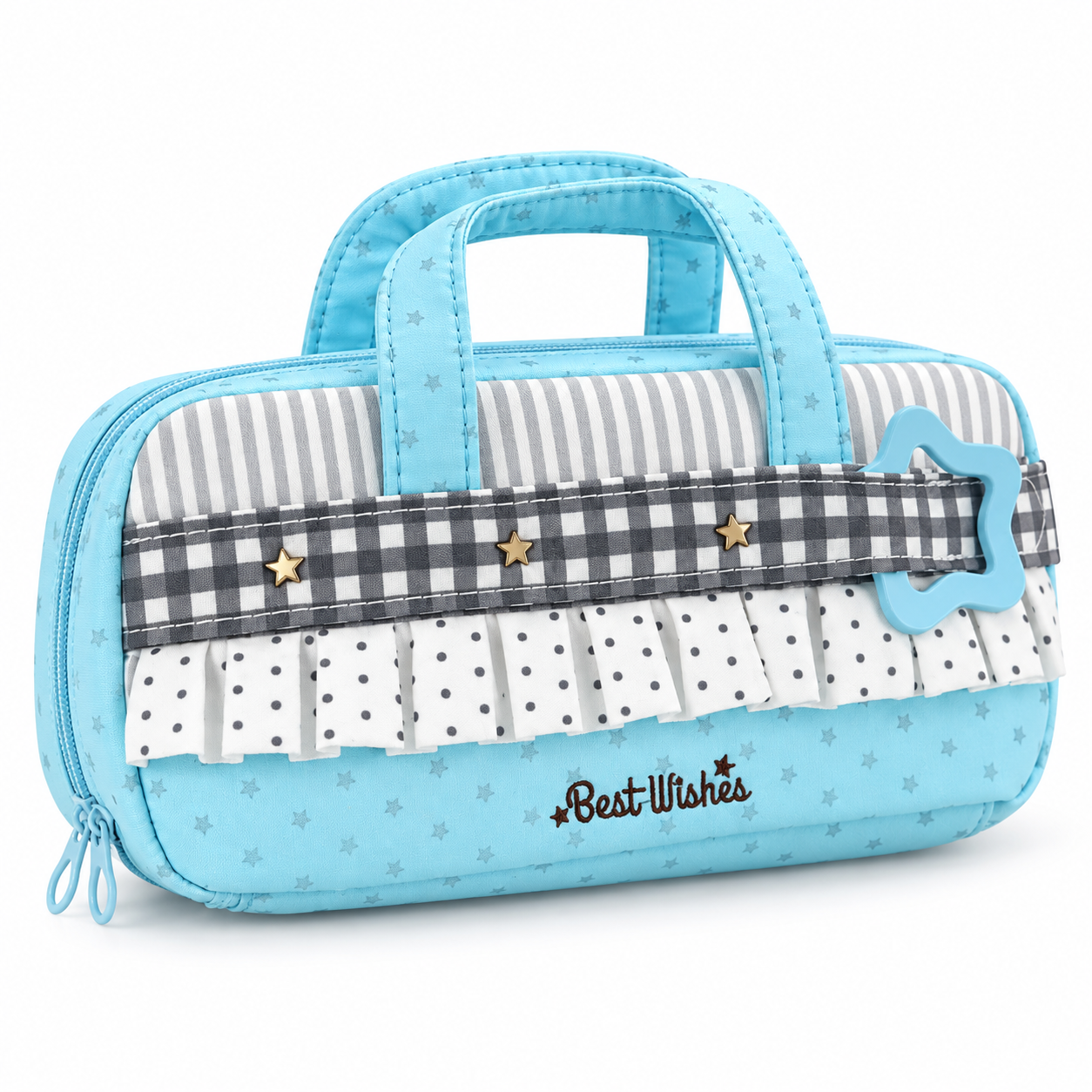 Blue Star Pencil Case with Handles