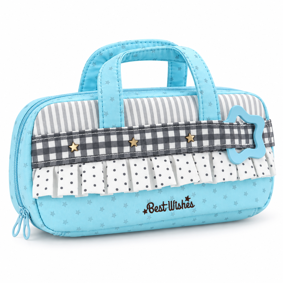 Blue Star Pencil Case with Handles