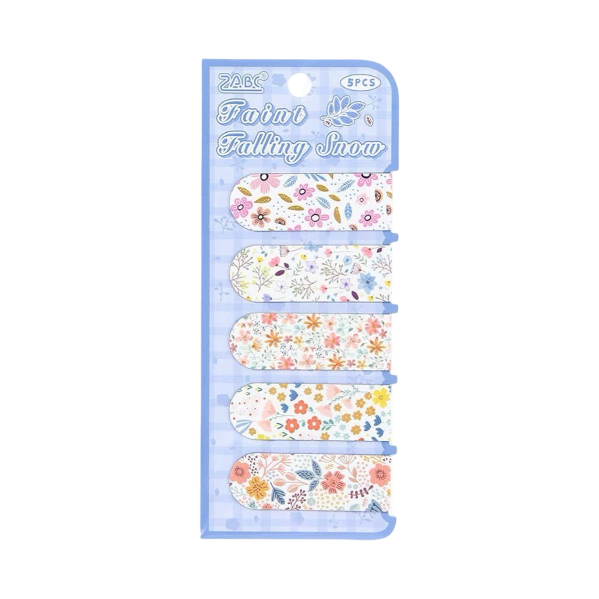 Plant and Floral Magnetic Bookmarks-5 Pieces Blue