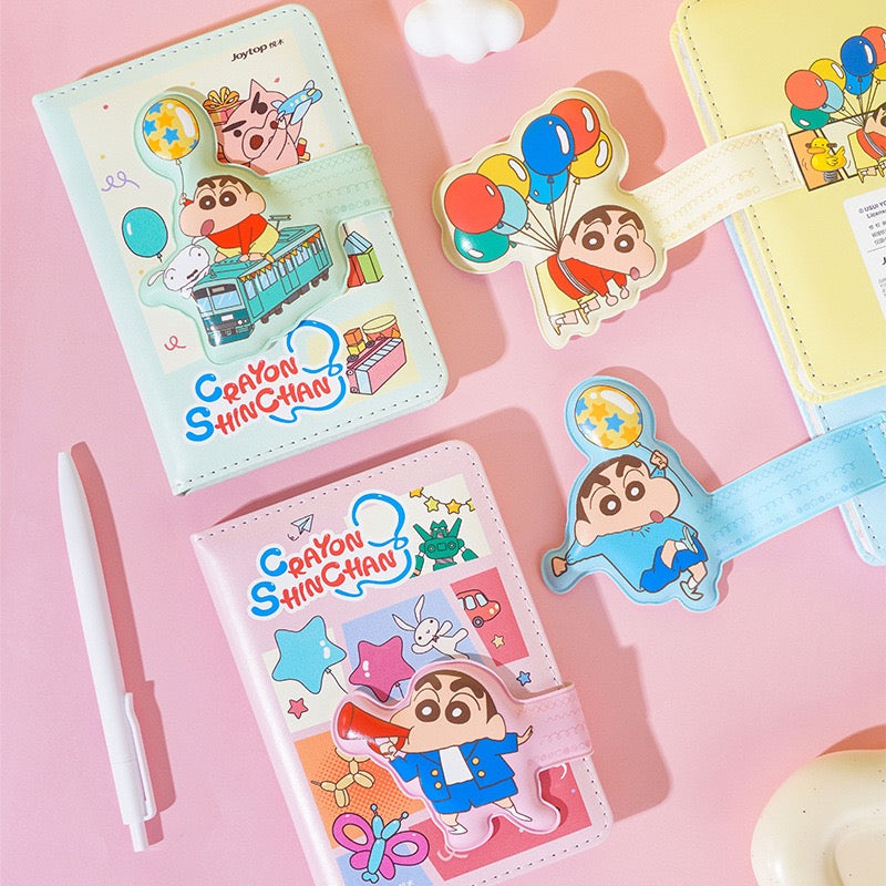 Shin-chan Stress-Relief Foam A6 Notebook with Magnetic Clip