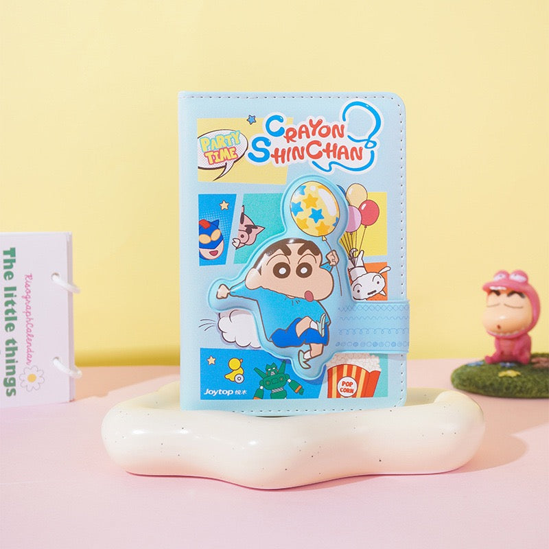Stationery - Shin-chan Stress-Relief Foam A6 Notebook with Magnetic Clip - Goodie Goodie