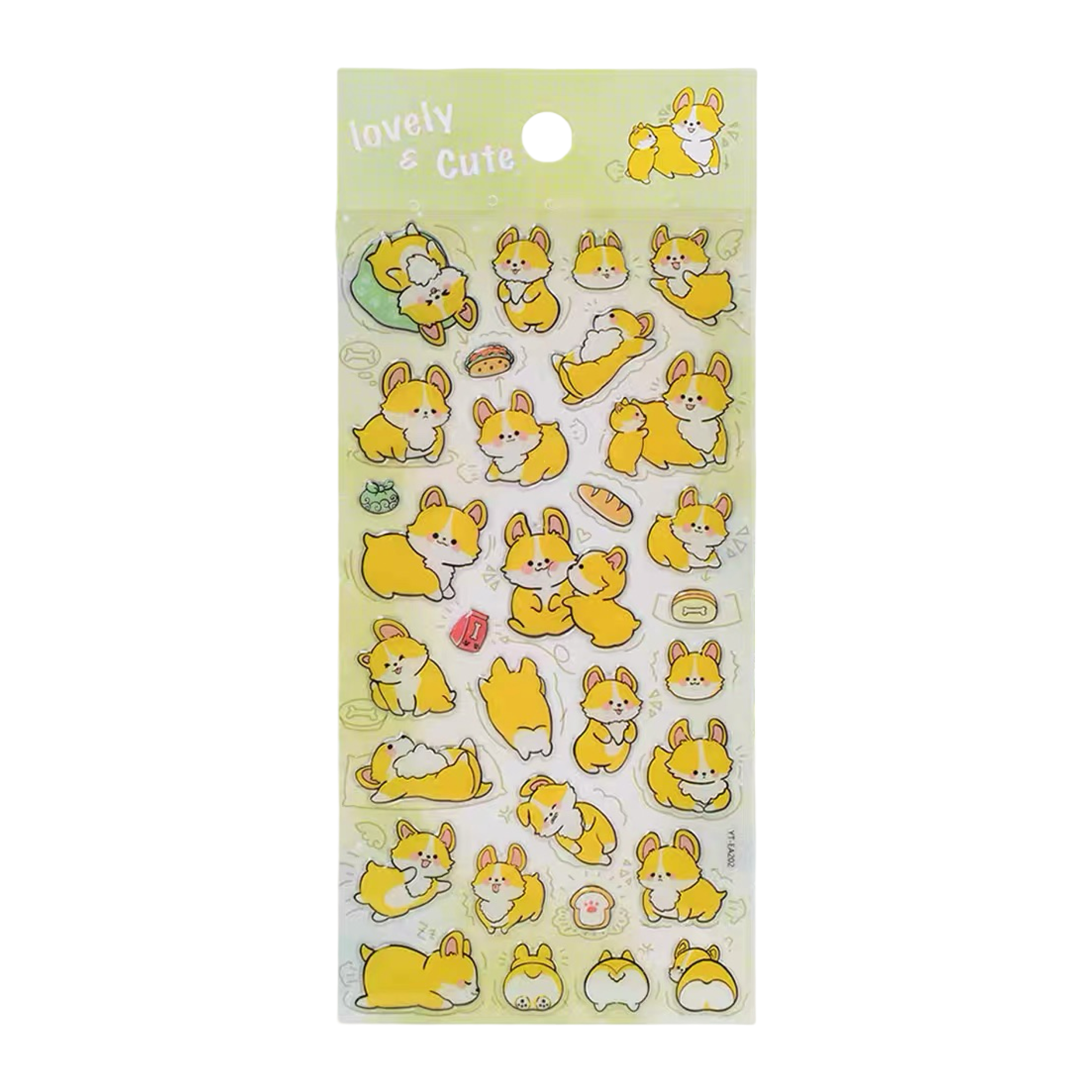 Cute Yellow Shiba Inu 3D Epoxy Stickers
