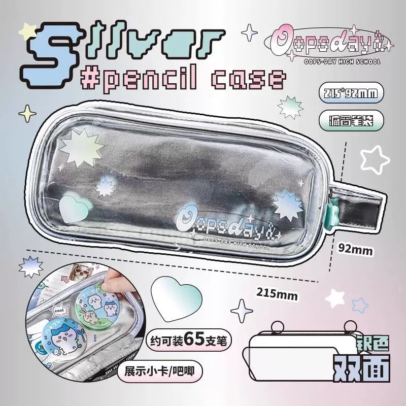 OOPSDAY School-ing Pencil Case - Silver Bluee