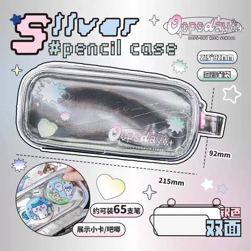 OOPSDAY School-ing Pencil Case - Silver Pinkyy