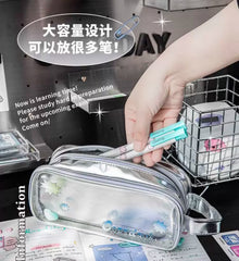 OOPSDAY School-ing Pencil Case - Silver Bluee