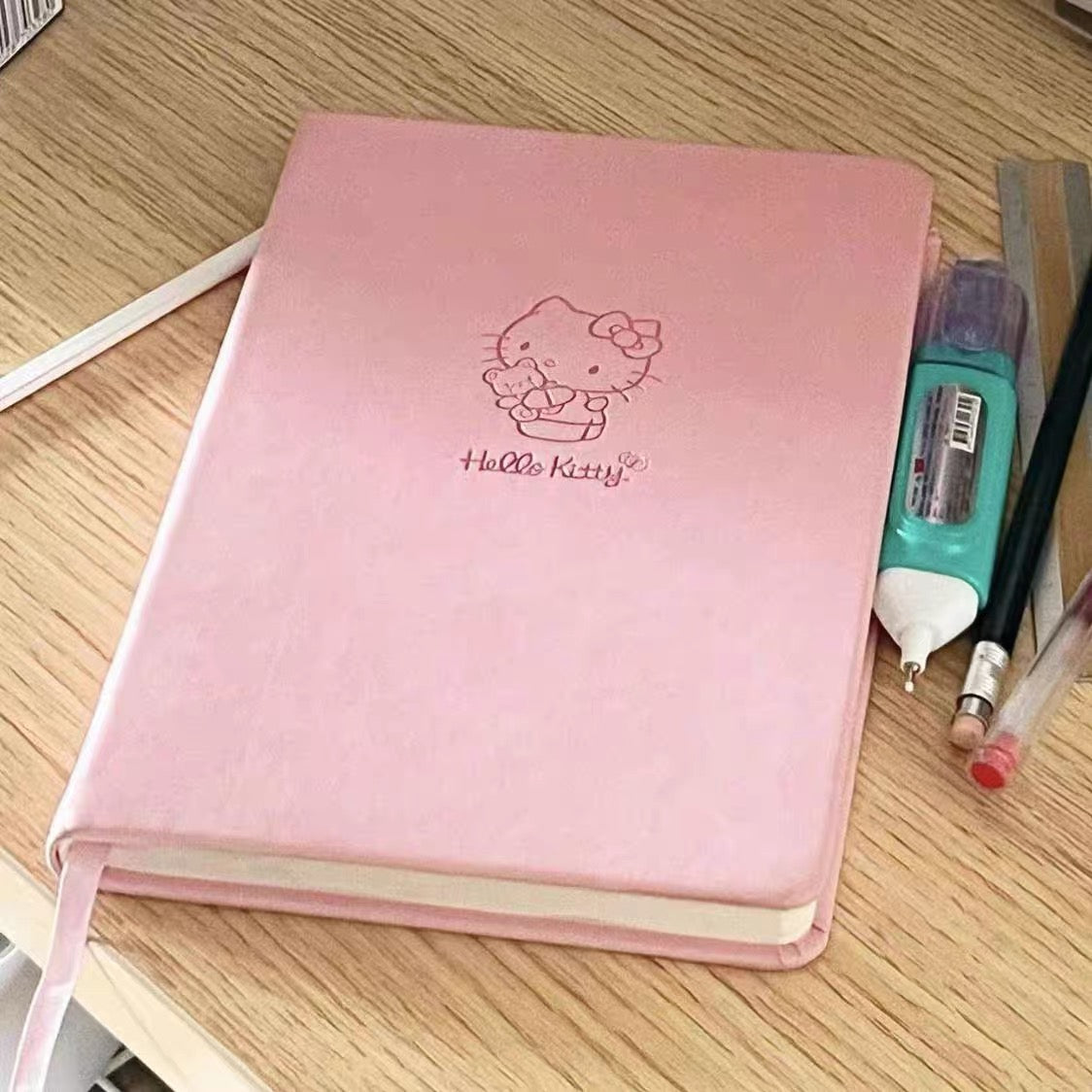 Hello Kitty PU Embossed Hard Cover A5 Notebook