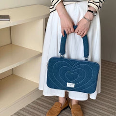 Laptop Bag 15.6 inch Denim Love Heart