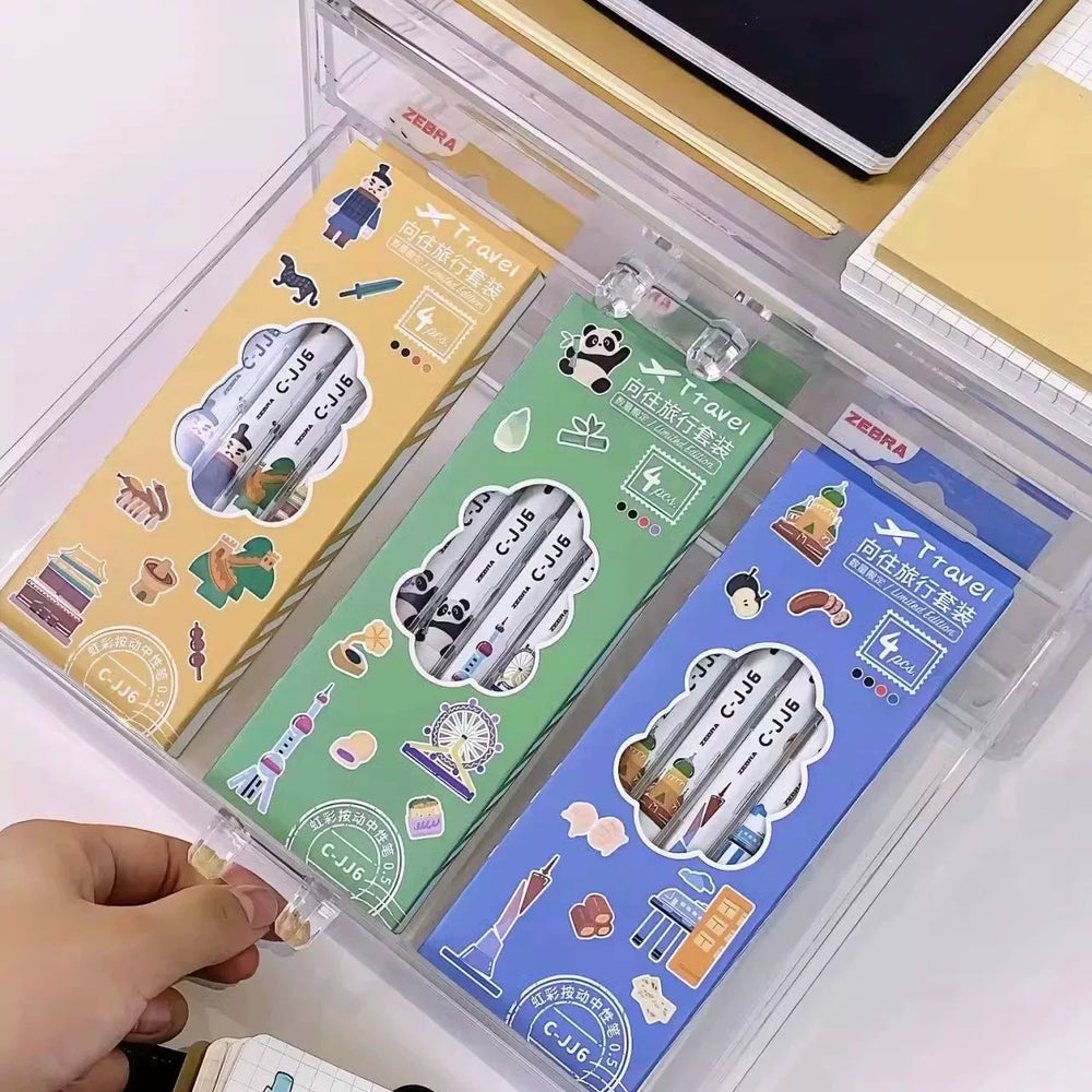 Gifts - Zebra Pen Set Travel Series 4pcs - Black/Red/Orange ink - Goodie Goodie