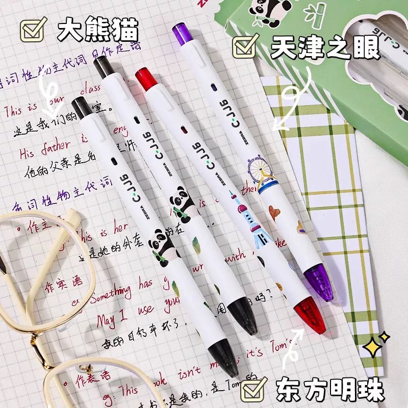 Zebra Pen Set Travel Series 4pcs - Black/Red/Purple ink