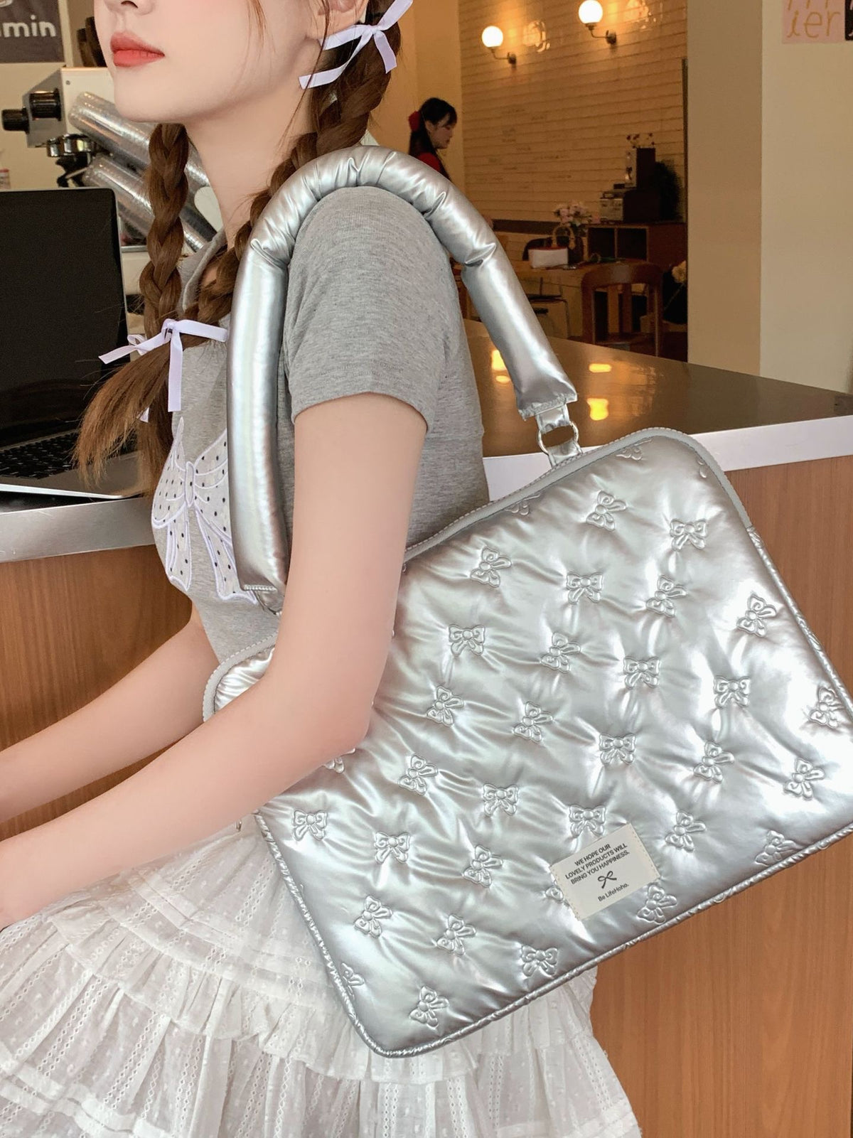Laptop Bag 15.6 inch Silver Bowkont