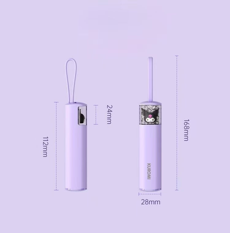 Tech & Toys - Mini Portable Iphone Cable Power Bank 10000mAh Kuromi - Goodie Goodie