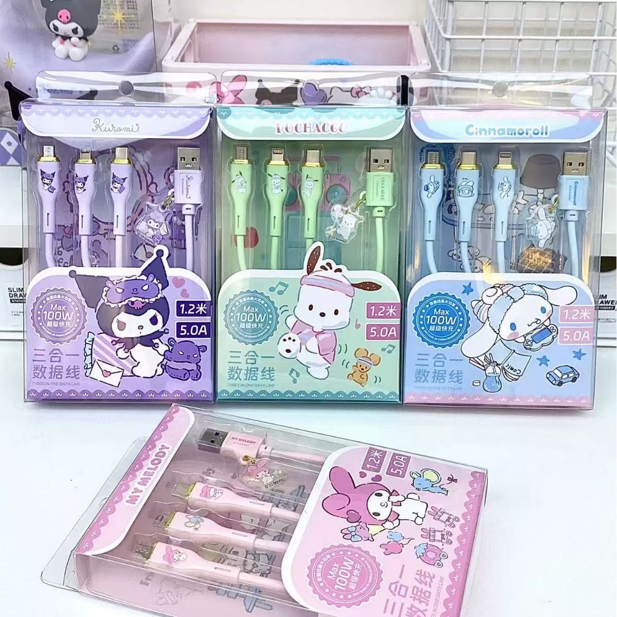 Cinnamoroll 3-in-1 Charging Cable 1.2m Micro/Type-c/Lightning