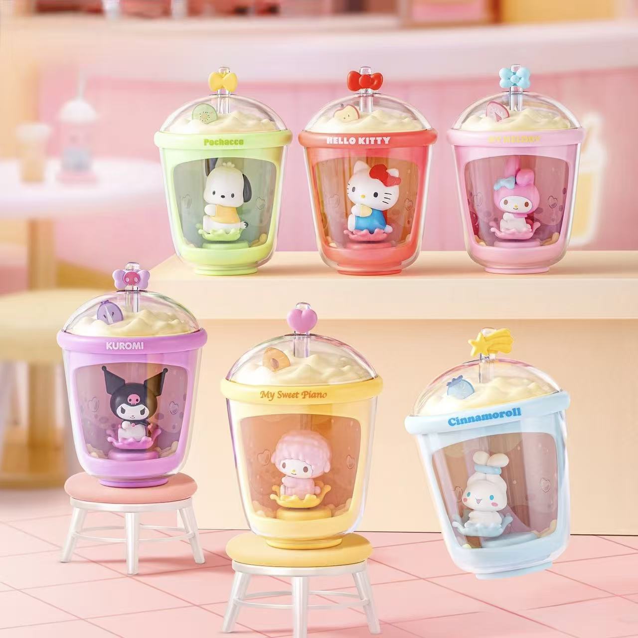 Tech & Toys - Sanrio Characters Bubble Tea Cup Solar-Powered Swing Toy Blind Box - Goodie Goodie