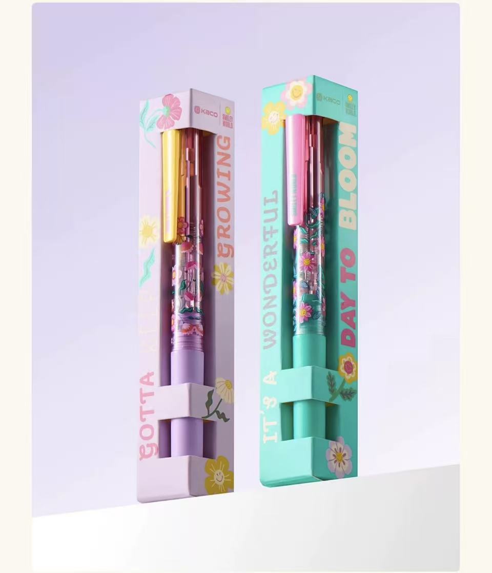 Stationery - Kaco Smiley World  3-in-1 Black/Red Gel Pen 0.5mm / Mechanical Pencil 0.5mm Green - Goodie Goodie