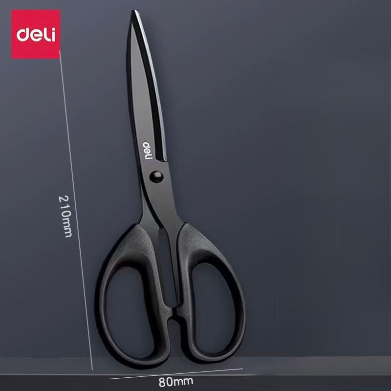 Deli Stainless Steel Scissors 210mm Black