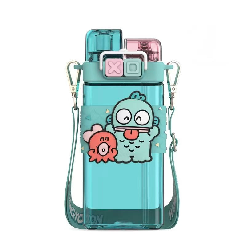 Bottles & Cups - Sanrio Double Lids Plastic Water Bottle 520ml - Hangyodon - Goodie Goodie