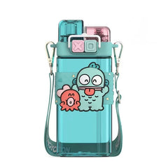 Bottles & Cups - Sanrio Double Lids Plastic Water Bottle 520ml - Hangyodon - Goodie Goodie