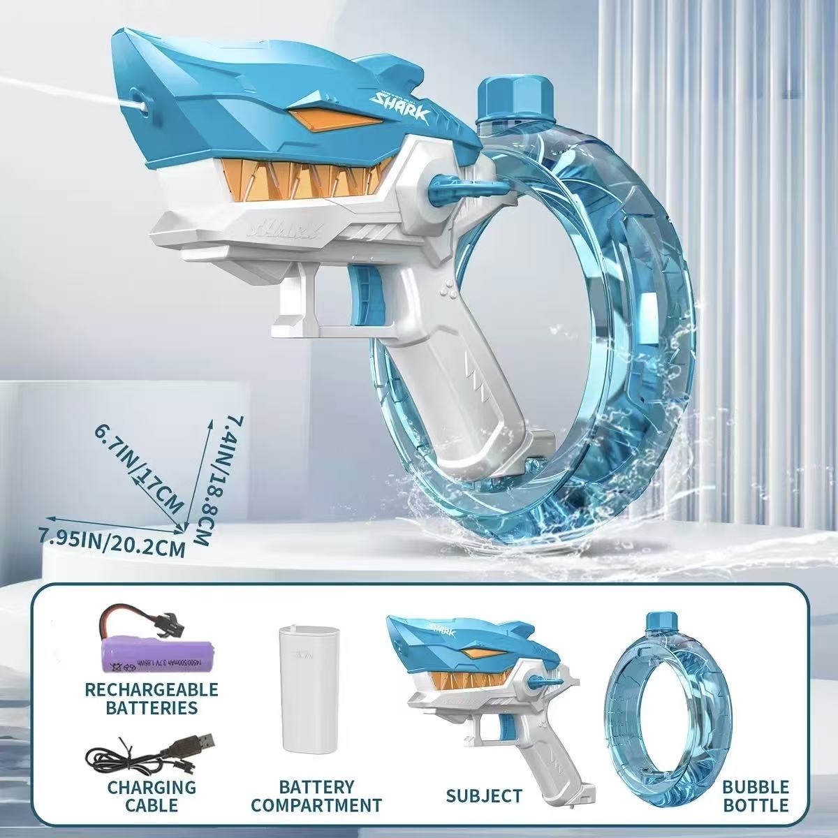 Tech & Toys - Electric Shark Water Gun – Blue (Copy) - Goodie Goodie