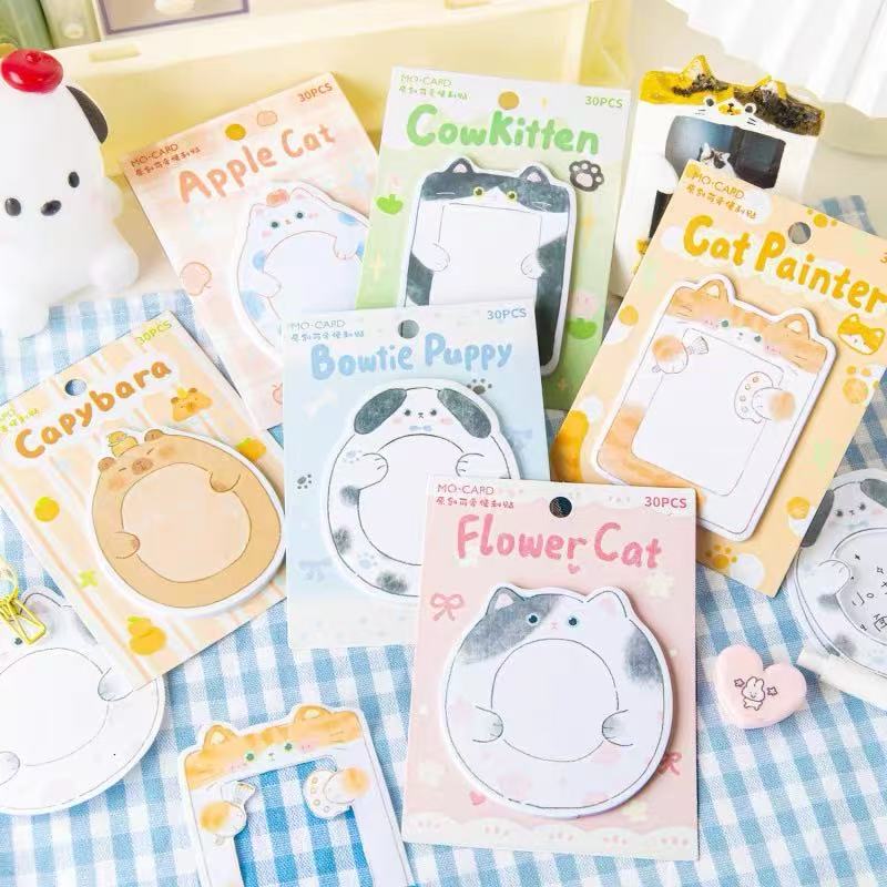 Apple Cat Sticky Notes 30 Pcs