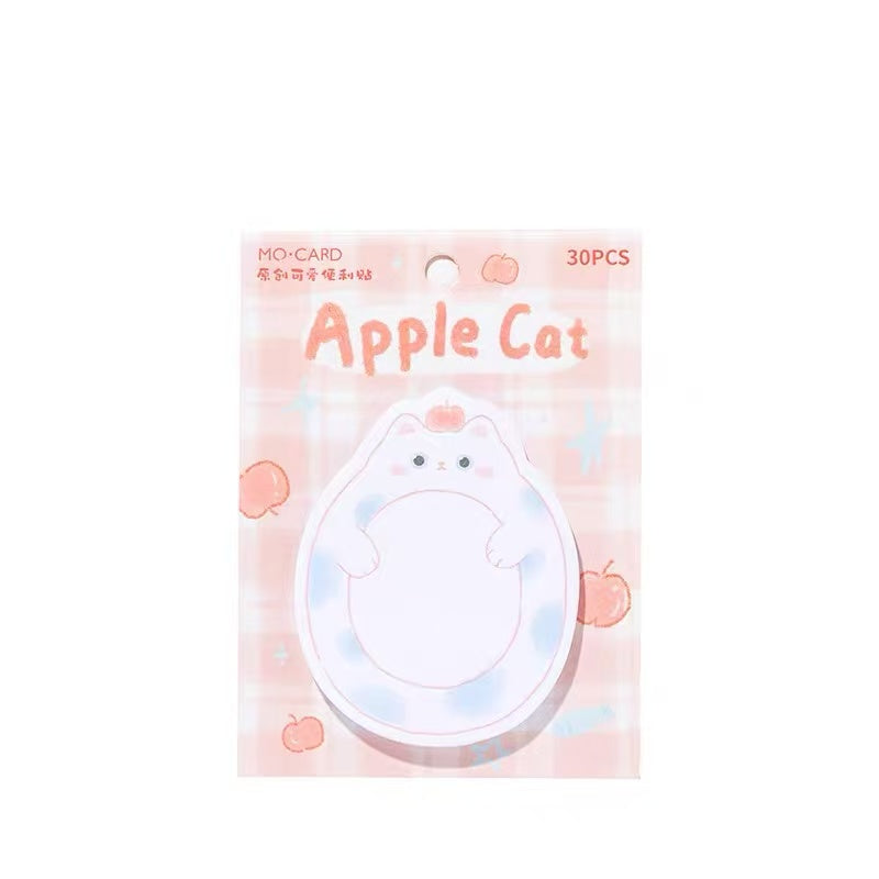 Apple Cat Sticky Notes 30 Pcs