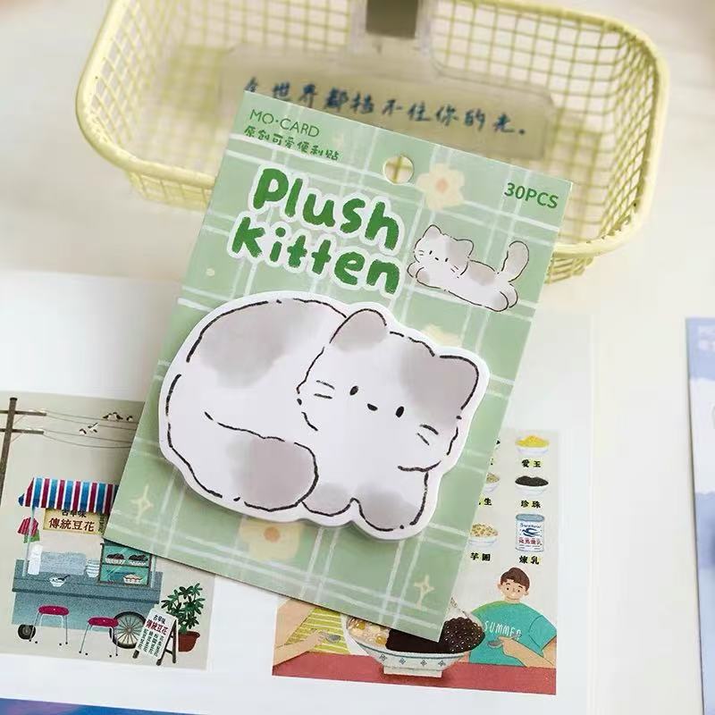 Plush Kitten Sticky Notes-30 Pieces