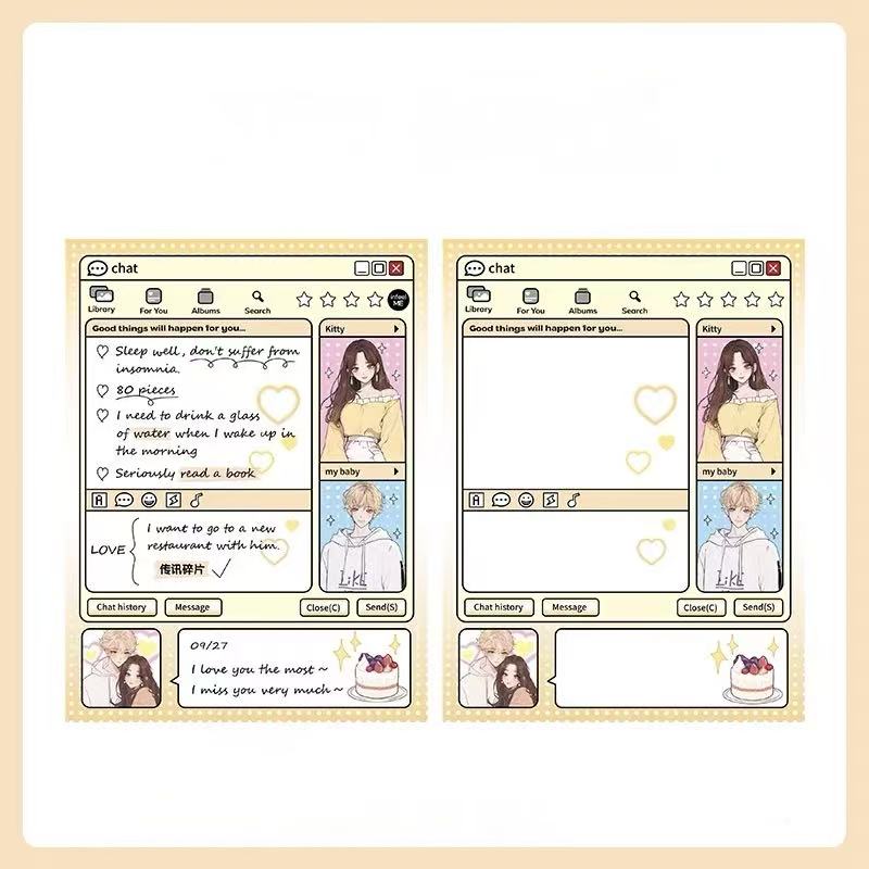 Anime Character Message Notepads 75*100mm 80 sheets Chat