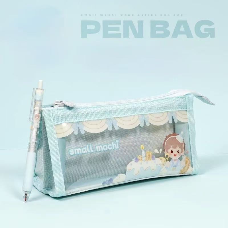 Small Mochi Large Capycity Pnecil Case 80x115x225mm with Gel Pen