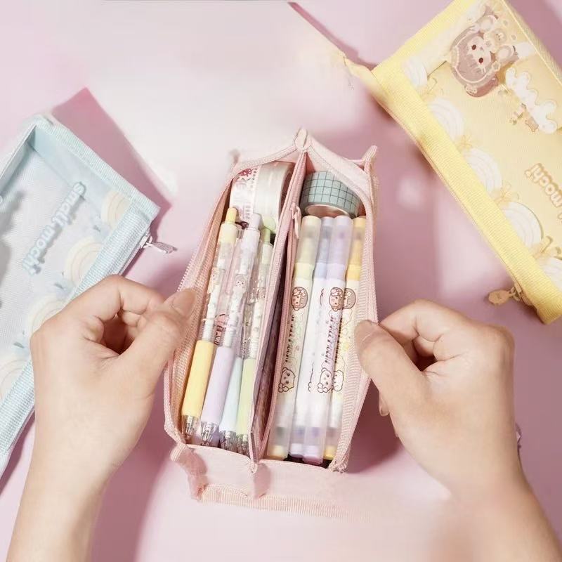 Small Mochi Large Capycity Pnecil Case 80x115x225mm with Gel Pen