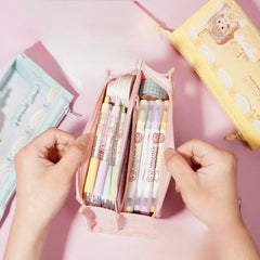 Small Mochi Large Capycity Pnecil Case 80x115x225mm with Gel Pen