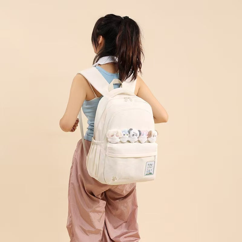 Cute Bear School Backpack 30x20x47cm Cream White