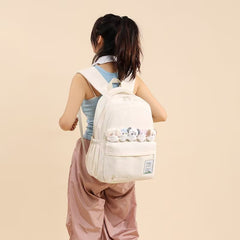 Cute Bear School Backpack 30x20x47cm Cream White