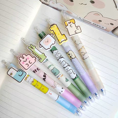 Animal Paradise Erasable Pen 0.5mm Blue Ink Assorted