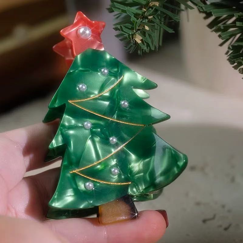 Christmas Tree Hair Claw Clip 8.5cm