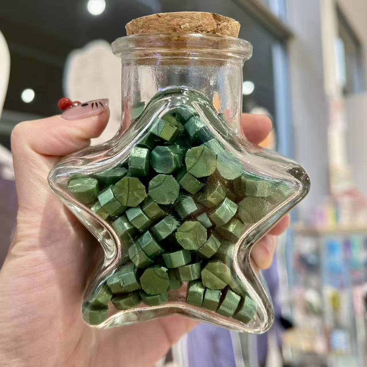 Sealing Wax Colour Particles Star Glass Bottle