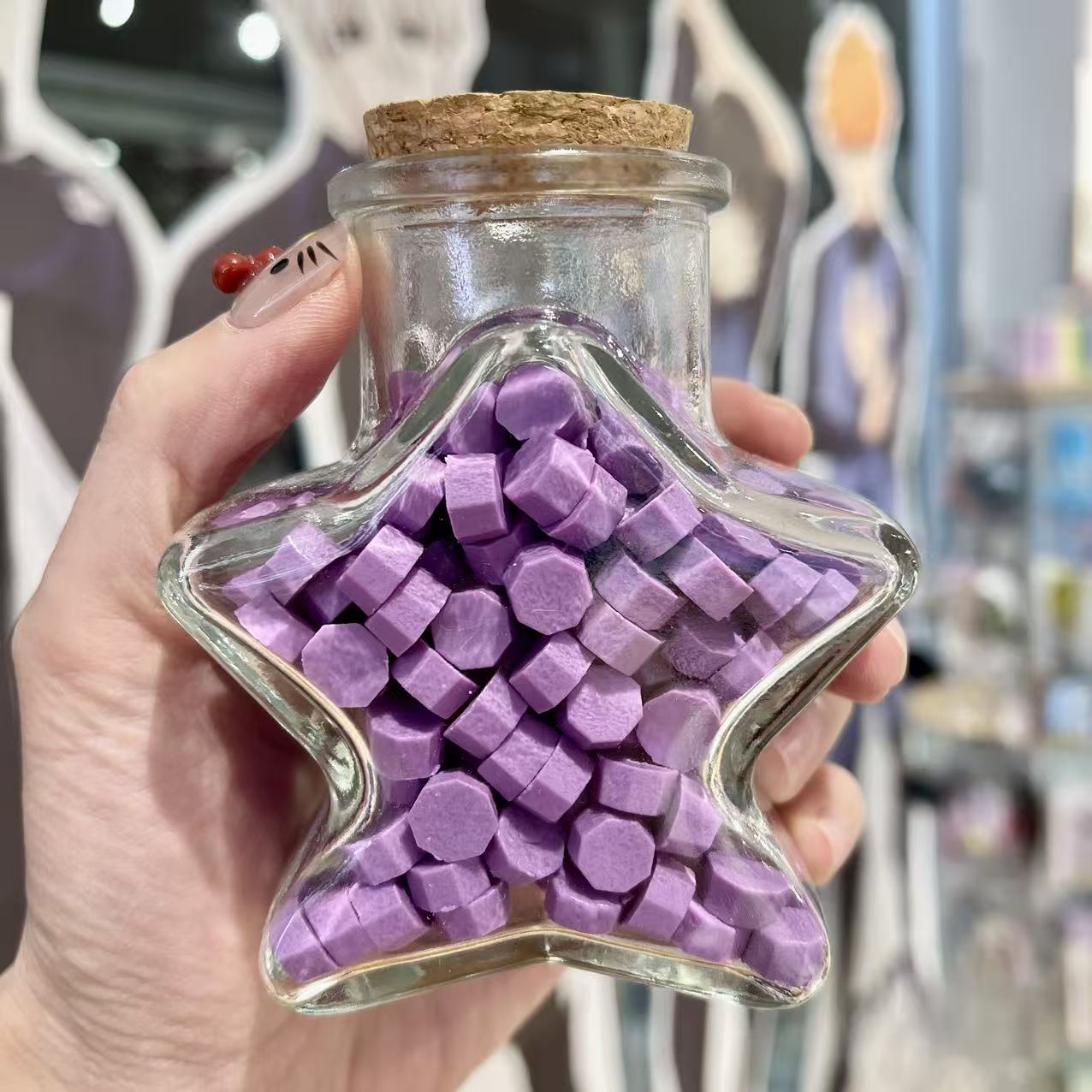 Sealing Wax Colour Particles Star Glass Bottle