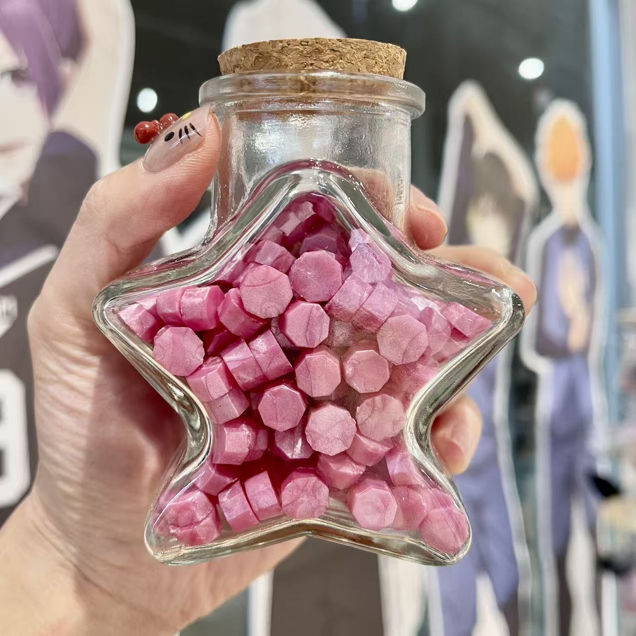 Sealing Wax Colour Particles Star Glass Bottle