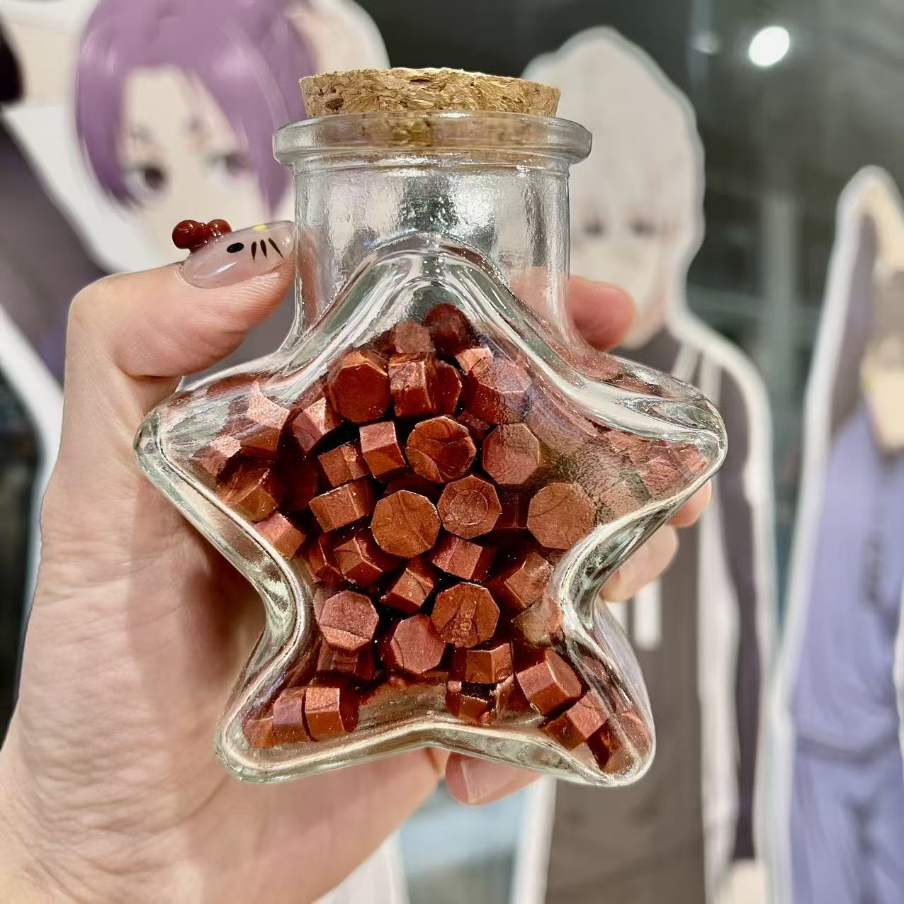 Sealing Wax Colour Particles Star Glass Bottle