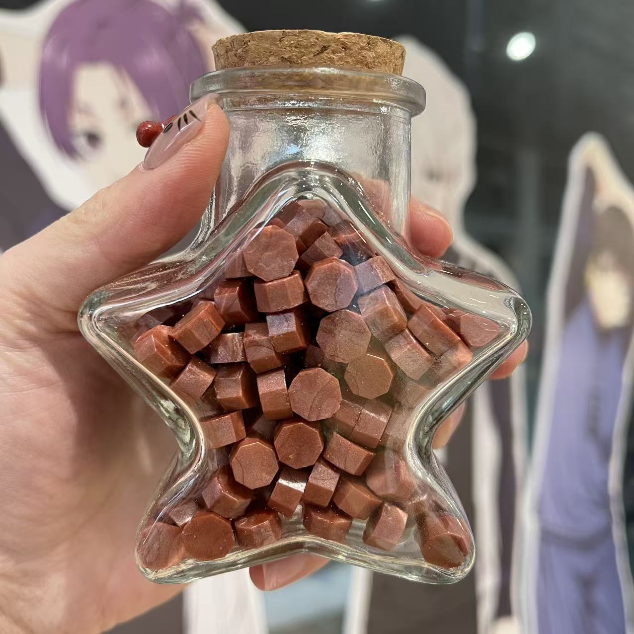 Sealing Wax Colour Particles Star Glass Bottle