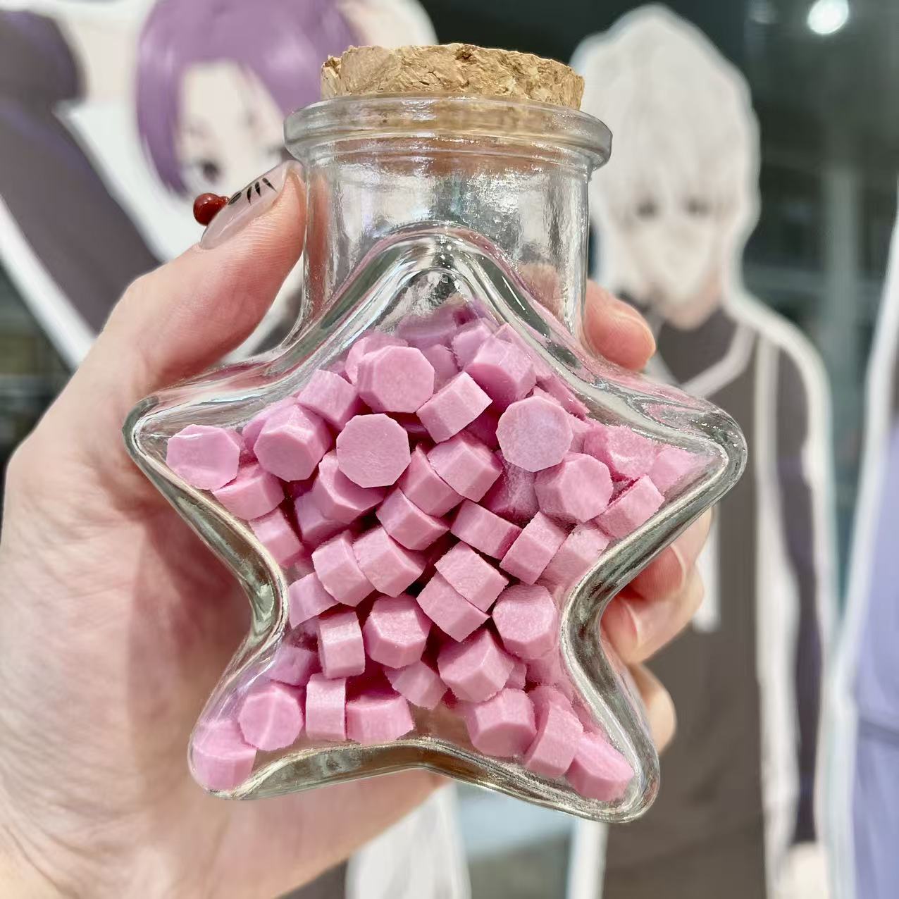 Sealing Wax Colour Particles Star Glass Bottle