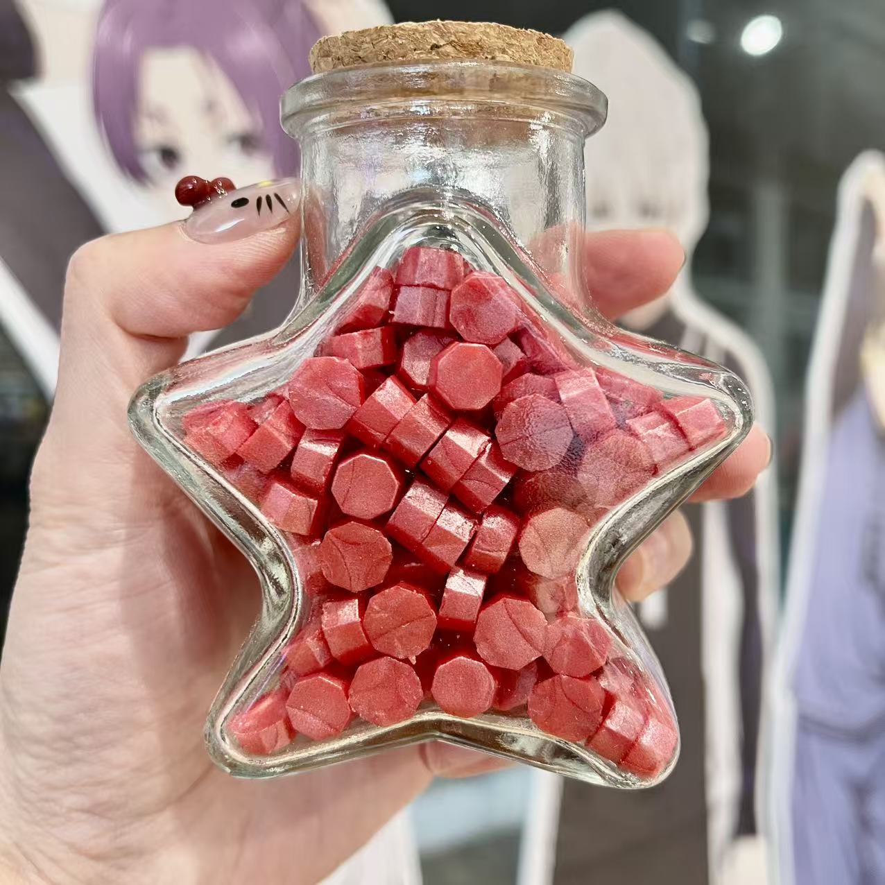 Sealing Wax Colour Particles Star Glass Bottle